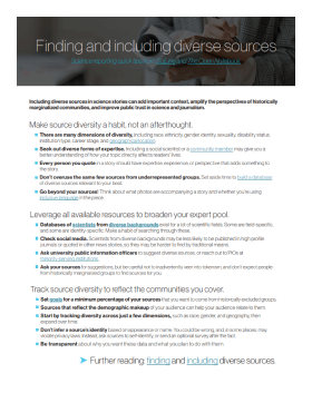 Finding and including diverse sources - SciLine